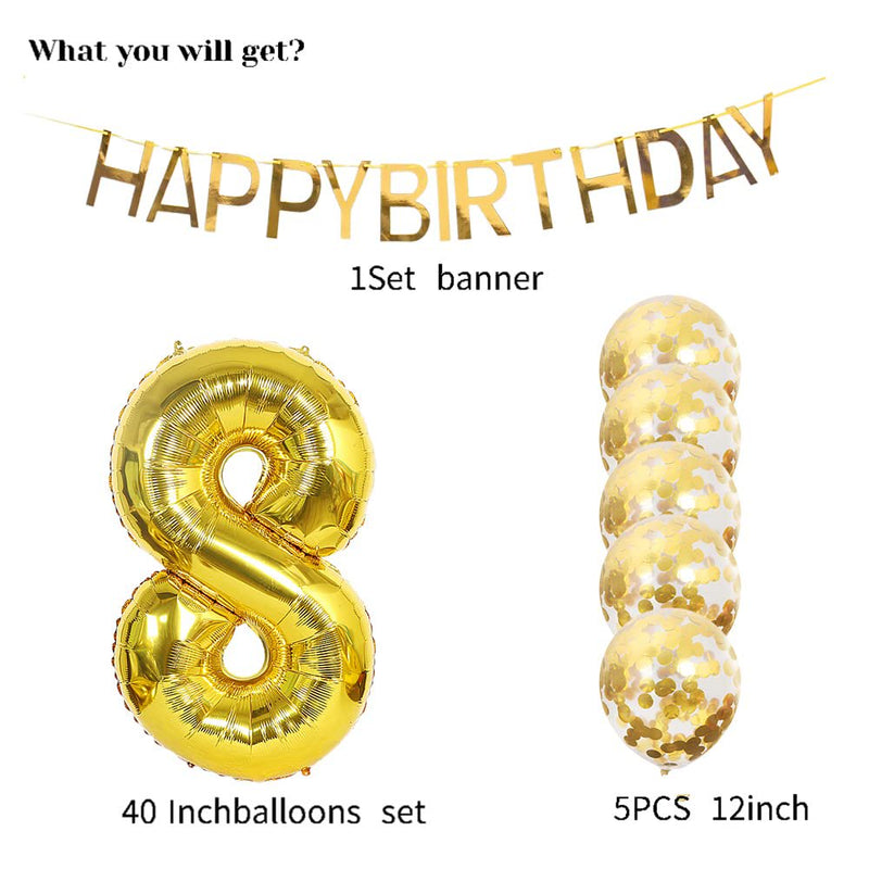 Shikuer 50Th Birthday Decoration Happy Birthday Banner Balloon 50 Year Old Birthday Party Supplies Helium Balloons 50 Gold Birthday Party Decoration,50 Anniversary Events Decorations and Sweet Party