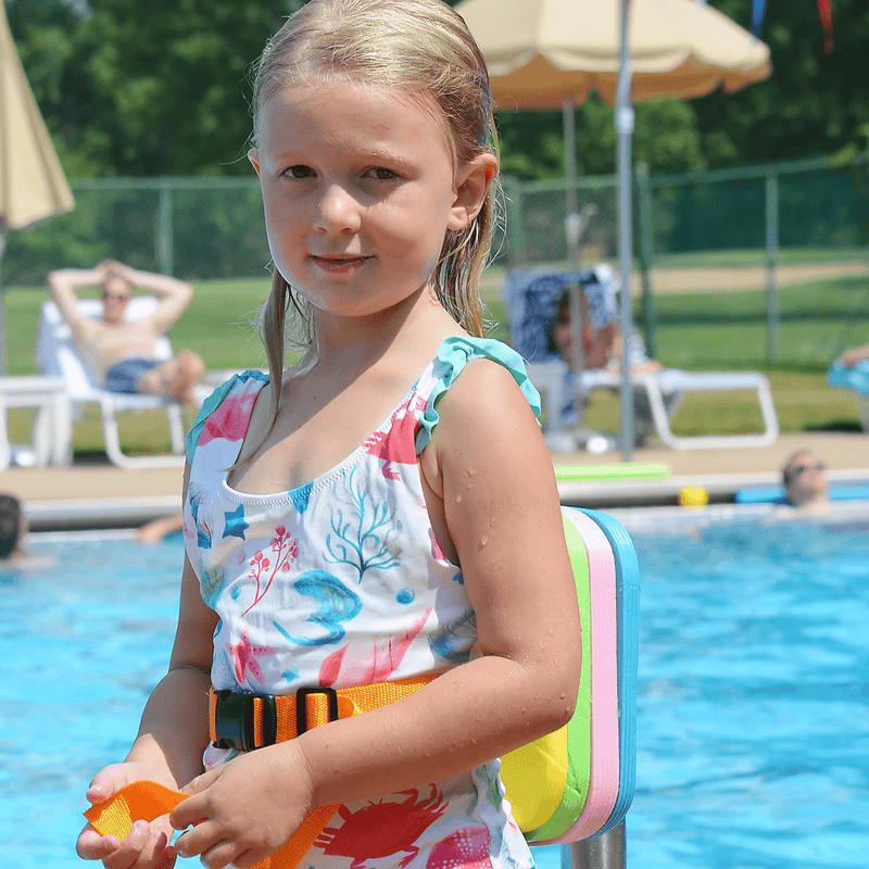 Back Float Safety Swim Trainer Swimming Bubble Belt with Adjustable Split Layers Swim Bubbles Belts Secure Clip Buckle Progressive Swim Floaties for Kids Toddler Children Sport Pool Lesson