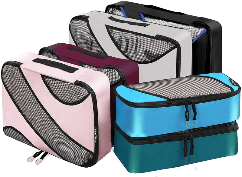 Bagail 6 Set Packing Cubes,3 Various Sizes Travel Luggage Packing Organizers
