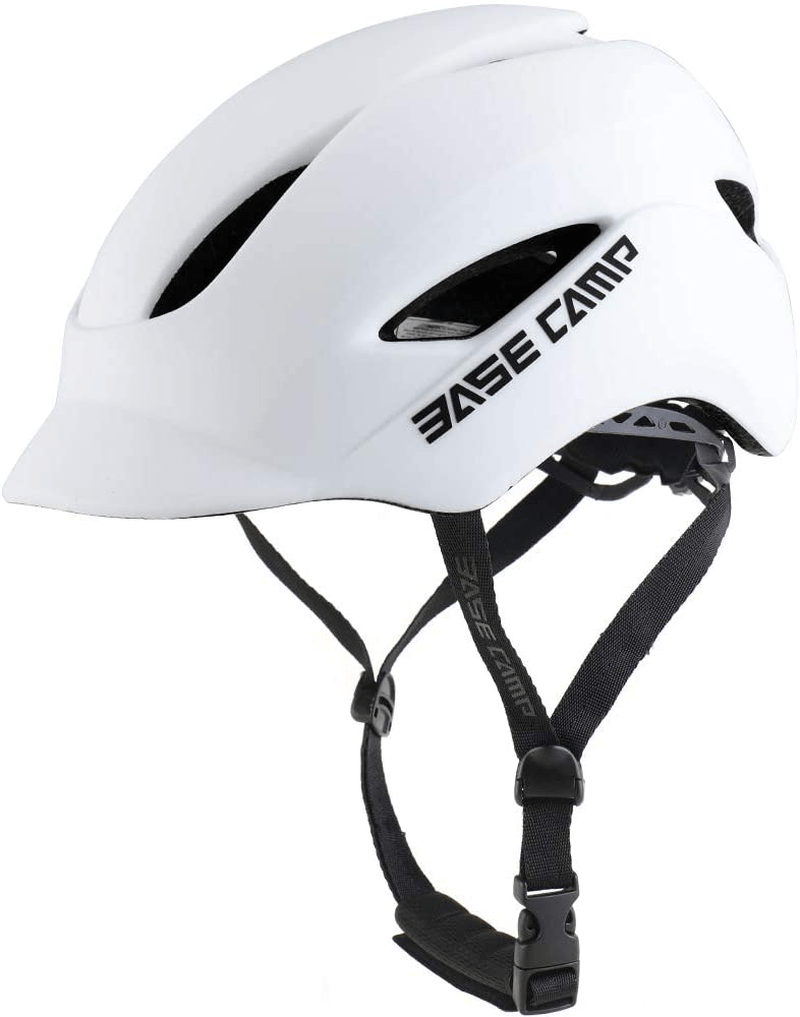 BASE CAMP Bike Helmet, Bicycle Helmet with Light for Adult Men Women Commuter Urban Scooter Adjustable M Size