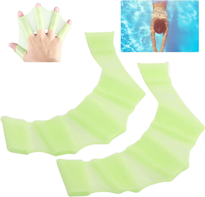 Shanrya Swim Palm Finger Gloves, Reusable Swimming Finger Webbed Gloves Elastic for Swimming Beginner