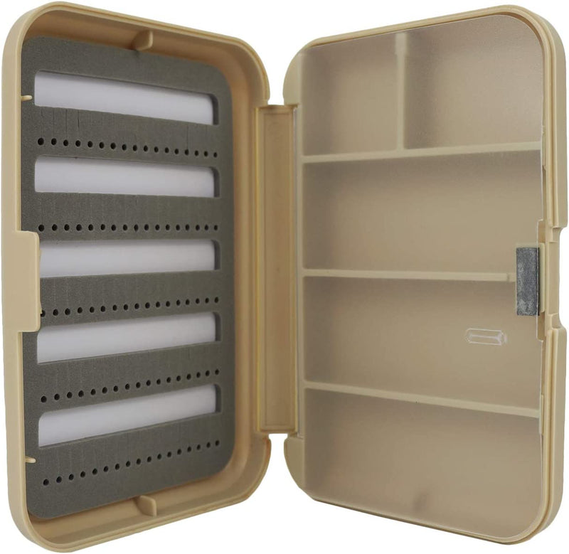 2Pcs Aventik Fly Fishing Boxes Fishing Tackle Storage Case Trays Hook Box with Foams or with Compartments 5.51X3.74X1.1Inch/14X9.5X2.8Cm