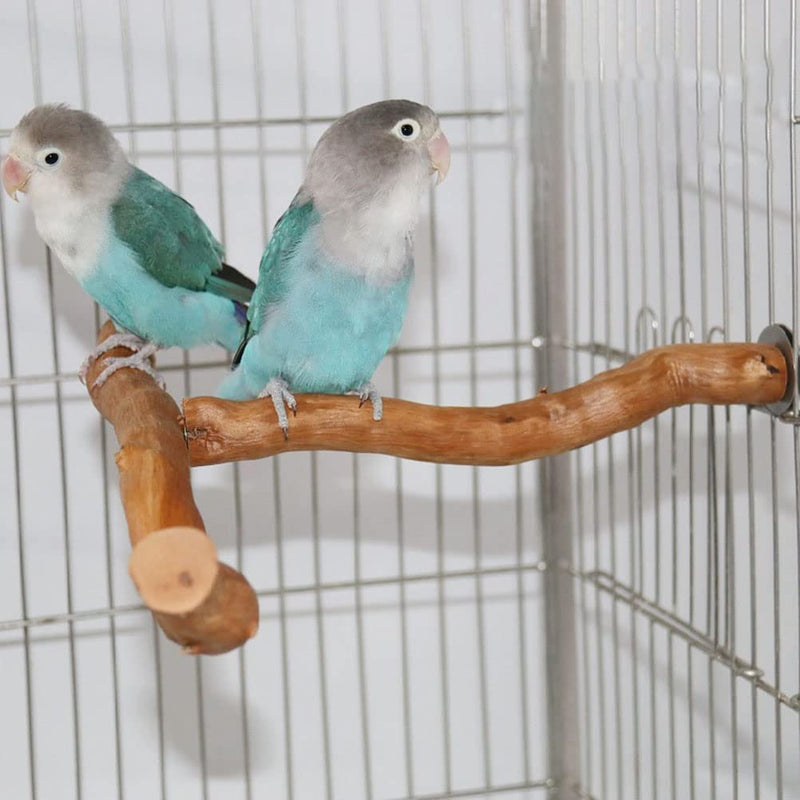 LUOZZY Bird Perches Wood T Shape Bird Toys Parrot Perch Parakeet Stand Platform for Bird Cage Paw Grinding Bird Perch Branches