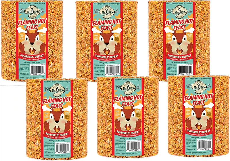 2-Pack of Mr. Bird Flaming Hot Feast Large Wild Bird Seed Cylinder 4 Lbs. 3 Oz.