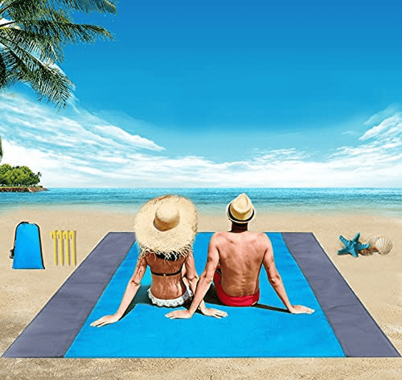 Beach Blanket, 210cmx200cm Picnic Blankets Waterproof Sandproof for 4-7 Adults, Oversized Lightweight Beach Mat, Portable Picnic Mat, SandProof Mat for Travel, Camping with Waterproof Case