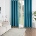 Bedsure 100% Blackout Curtains Linen Textured - Black Out Curtains 84 Inch Long 2 Panels - Thermal Curtains and Drapes for Bedroom and Living Room (52X84 Inch, Teal)