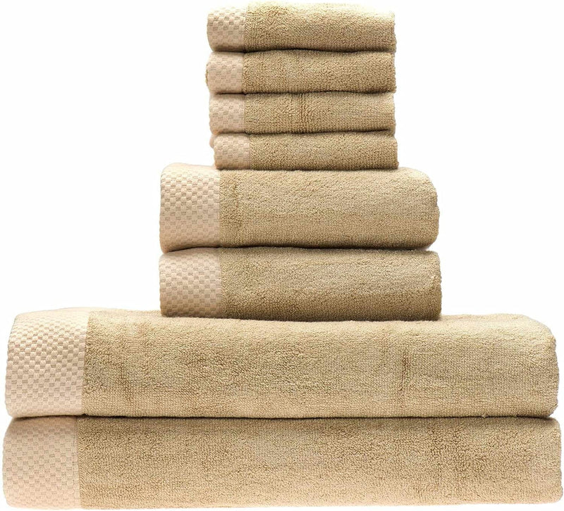 Bedvoyage Luxury Viscose from Bamboo Cotton Towel Set 8Pc - Champagne