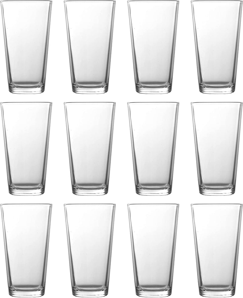 Fortessa Basics Barca Everyday 12 Pack Set Glassware Kitchen and Barware Great For: Beer, Cocktails, Water, Juice, Iced Tea, Soft Drinks., Pint/Mixing Glass, 17 Ounce