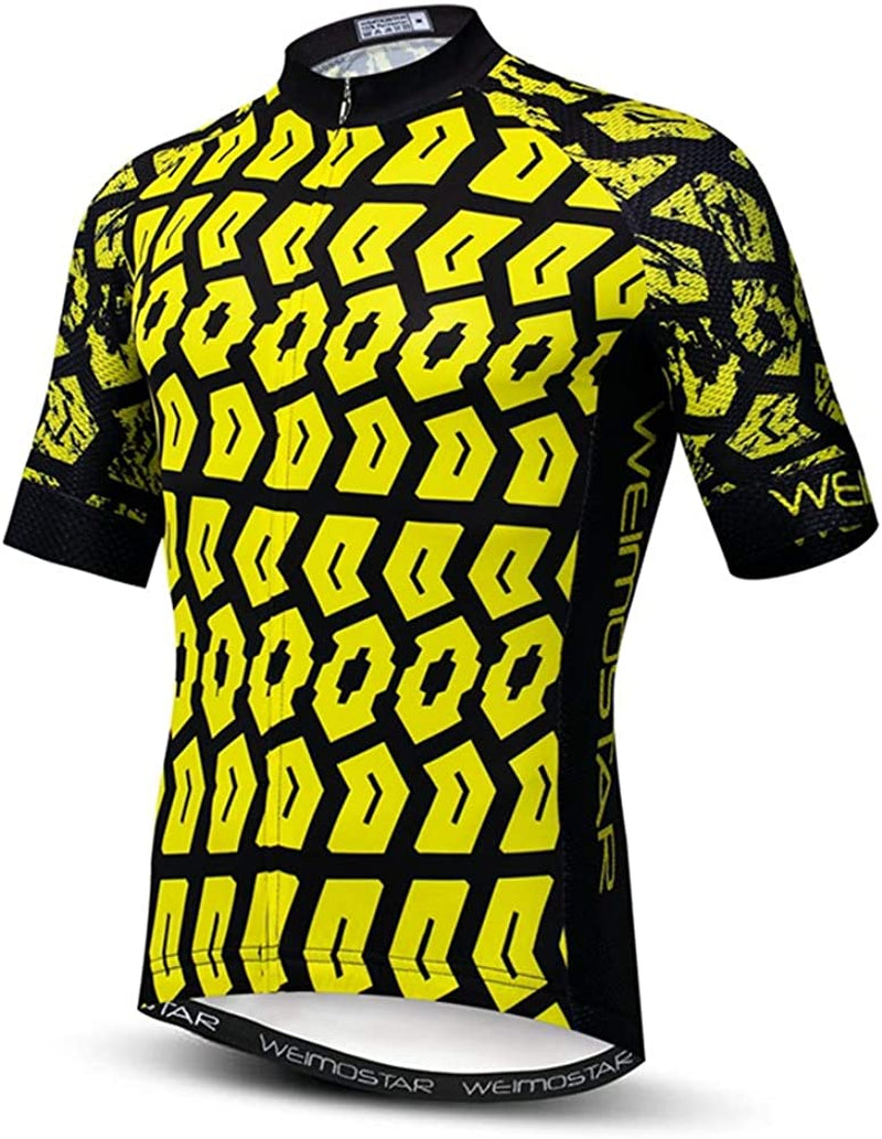 Hotlion Men'S Cycling Bike Jersey Short Sleeve with 3 Rear Pockets- Moisture Wicking, Breathable, Quick Dry Biking Shirt