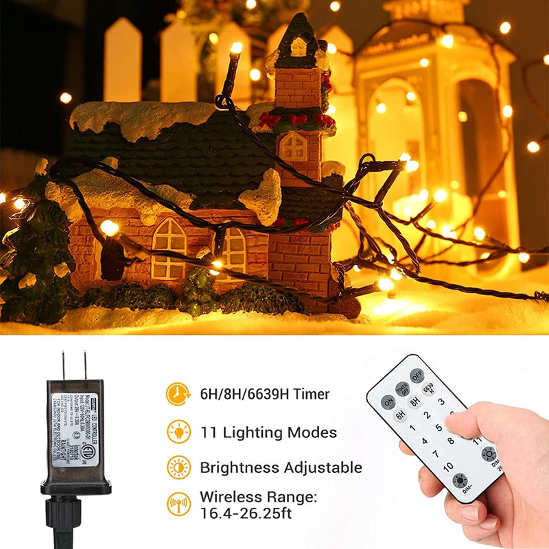 Brizlabs Christmas Lights, 180Ft 500 LED Color Changing Christmas Lights with Remote Timer, 11 Modes Warm White & Multicolor LED String Lights, Dimmable Decorative Xmas Lights for Indoor Outdoor Tree