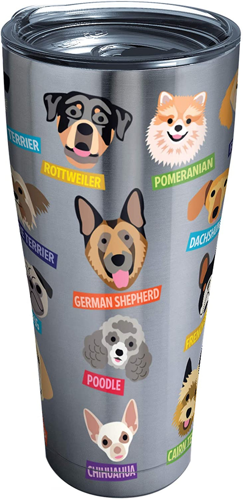 Tervis Flat Art - Dogs Made in USA Double Walled Insulated Tumbler Cup Keeps Drinks Cold & Hot, 16Oz, Classic