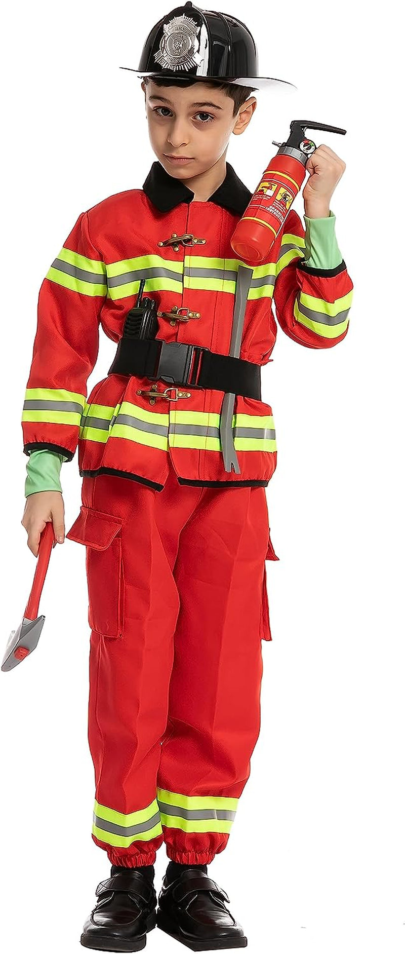Spooktacular Creations Child Unisex Red Fireman Costume for Halloween Dress Up-3T