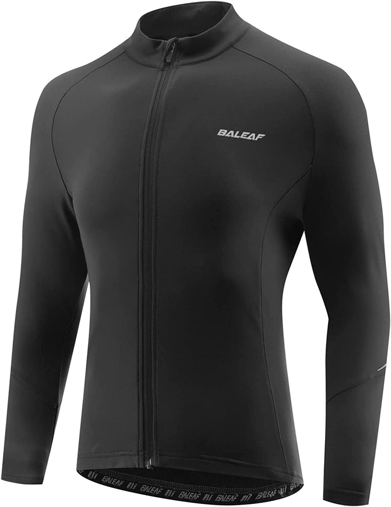 BALEAF Men'S Winter Cycling Jersey Long Sleeve Fleece Thermal Bike Jacket Bicycle Clothing Windproof Cold Weathre Gear