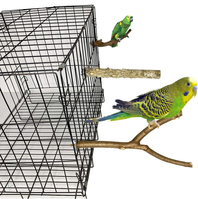 Kathson Natural Wood Bird Perch Parakeet Stand Platform Parrot Paw Grinding Sticks Branches Bird Cage Accessories for Budgies Cockatiels Conure Parakeet Lovebirds 7 Pack
