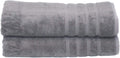 MOSOBAM 700 GSM Hotel Luxury Bamboo-Cotton, Bath Towel Sheets 35X70, Light Grey, Set of 2, Oversized Turkish Towels, Gray