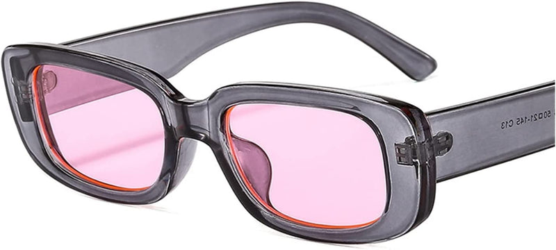 PJRYC Female Sun Glasses Travel Small Rectangle Sunglasses Men'S Women'S Eyewear Vintage Retro Cycling Sunglasses (Color : 02, Eyewear Size : ONE Size)