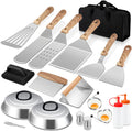 Joyfair 24Pcs Griddle Accessories Kit, Stainless Steel BBQ Spatulas Set with Melting Dome, Professional Grill Accessory in Storage Bag, Great for Outdoor Camping Flat Top Teppanyaki Grilling Cooking