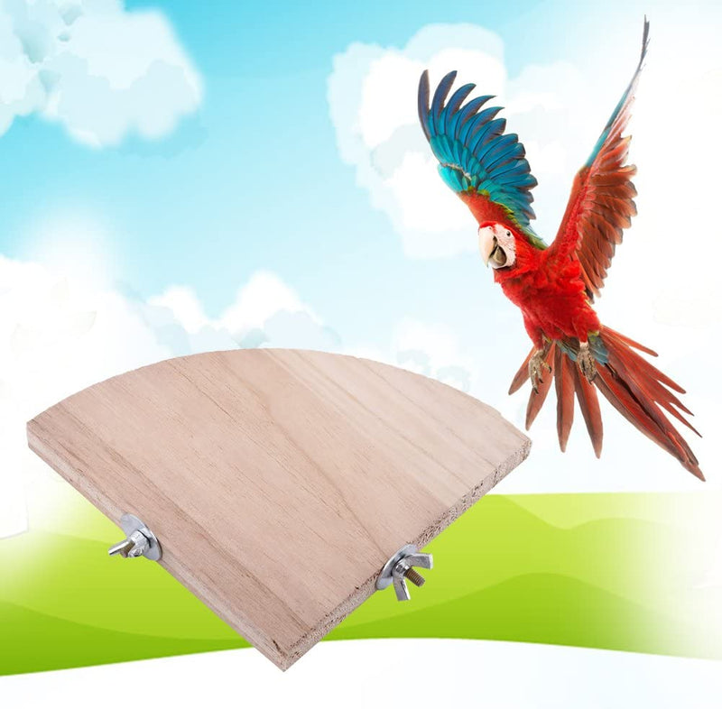 Hidyliu Perch Birds Platform Fan Shape Wooden Support Platform Stand for Pet Bird Cage Perches