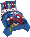 Marvel Spidey and His Amazing Friends Team Spidey 7 Piece Full Size Bed Set - Includes Comforter & Sheet Set Bedding - Super Soft Fade Resistant Microfiber (Official Marvel Product)