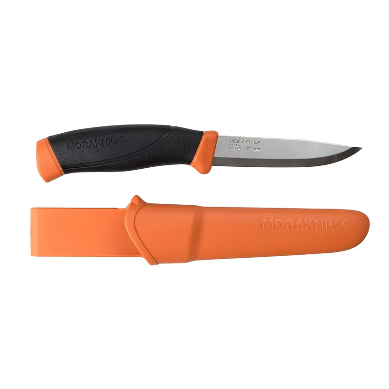 Morakniv Companion Fixed Blade Outdoor Knife with Sandvik Stainless Steel Blade, 4.1-Inch, Orange (M-11824)