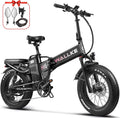 Wallke H6 Electric Bike Adults Folding 48V 35AH Long Range Dual Battery Ebike 750W 32MPH Motor 20" X 4 Fat Tire Electric Bicycle Shimano 8 Speed Full Suspension…