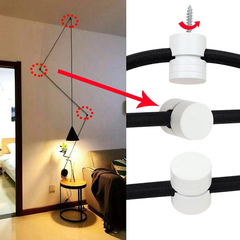 GVOREE Swag Hook for Chandelier Ceiling Lights Cable, Lamp Hook for Hanging Pendant Lighting Fixture,6 Pack White Modern