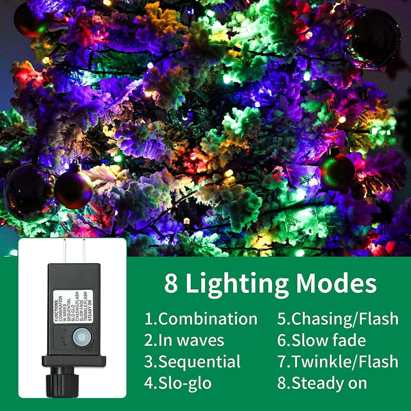 Cobbe Christmas String Lights Outdoor Indoor,72 FT 200 Leds with 8 Lighting Modes Waterproof UL Certified Ultra-Bright String Lights for Home,Party Holiday Decoration Valentines Day Decor Multicolor