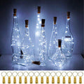 Cynzia 20 LED Wine Bottle Lights with Cork, 15 Pack Battery Operated Cork Shape Fairy Light Waterproof Mini Copper Silver Wire String Lights for Party, Wedding, Christmas, Bedroom Decor (Cold White)