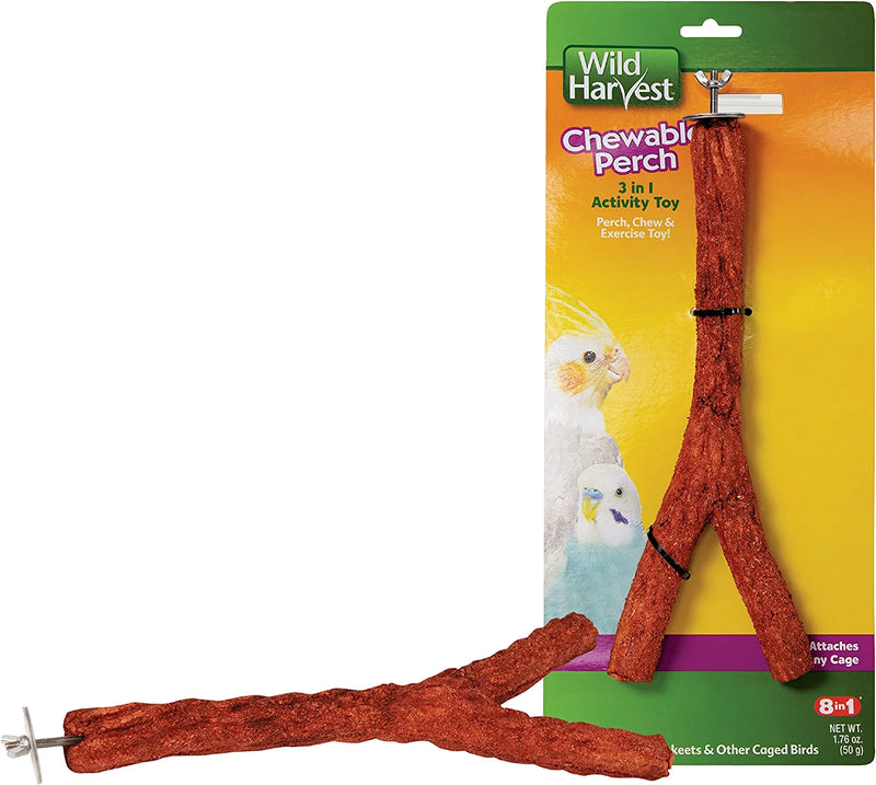Wild Harvest Chewable Perch, 1.76 Ounce, Activity Toy and Treat for Cockatiels and Parakeets