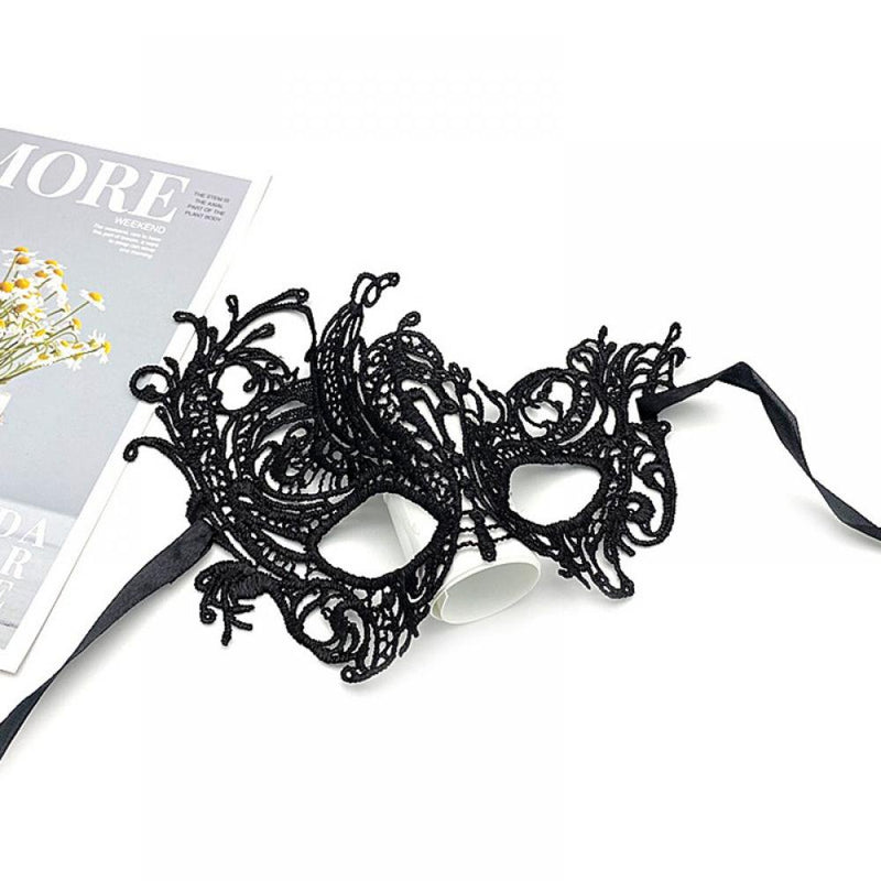 TINKER Adult Masquerade Masks, Black Lace Mask, Women Party Ball Venetian Eyemasks, for Halloween Carnival Thememed Party Ball Costume, Black