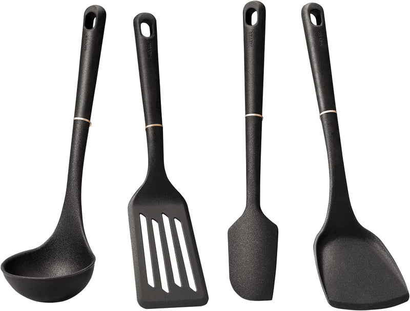 Meyer Everyday Nylon Tools / Cooking Utensils Set, 6 Piece, Black with Gray Handles