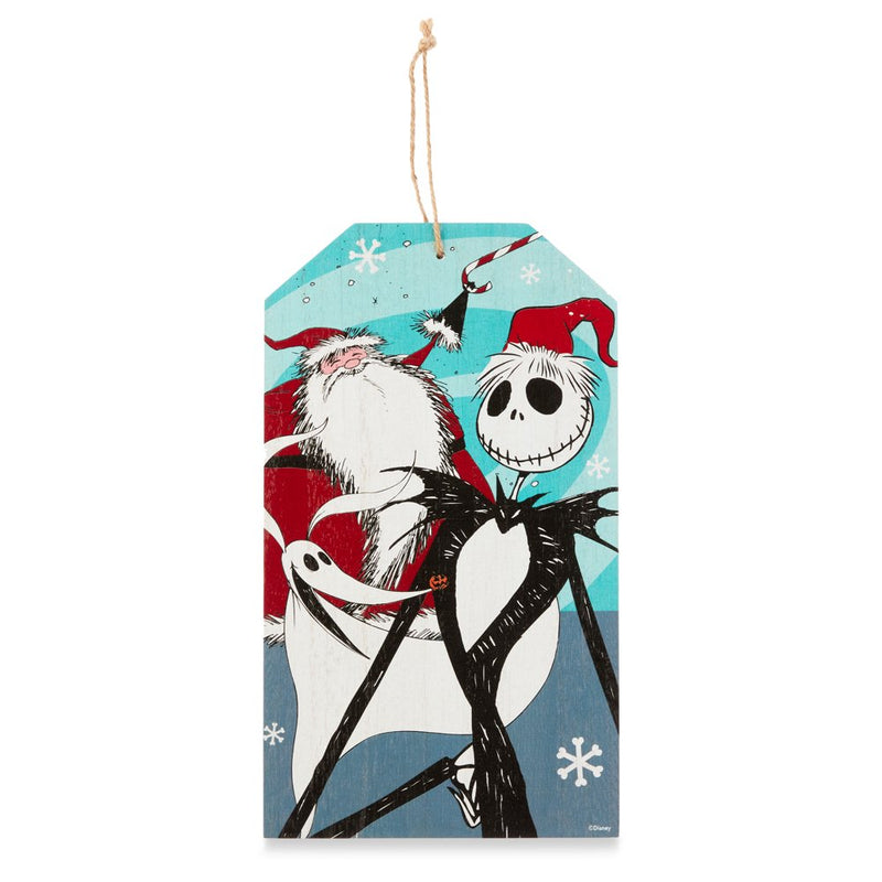 Disney, the Nightmare before Christmas, Gift Tag Shaped Hanging Sign 2 Pack, Jack Skellington with Zero, and Jack with Sally, 11 Inches Tall, MDF, Multi-Color, Wall Decoration