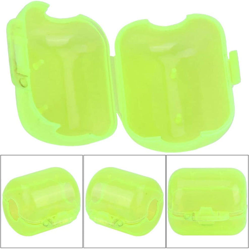 50 Pcs Plastic Fishing Hook Box Clamshell Fluorescent Yellow Squid Lure Hook Box Cover Case Fishing Accessory Tackle Box(Small)
