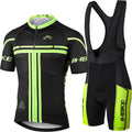 INBIKE Cycling Jersey Mens Set Reflective Breathable Biking Outfit Quick-Dry Bib Bicycle Jersey with 3D Padded Shorts