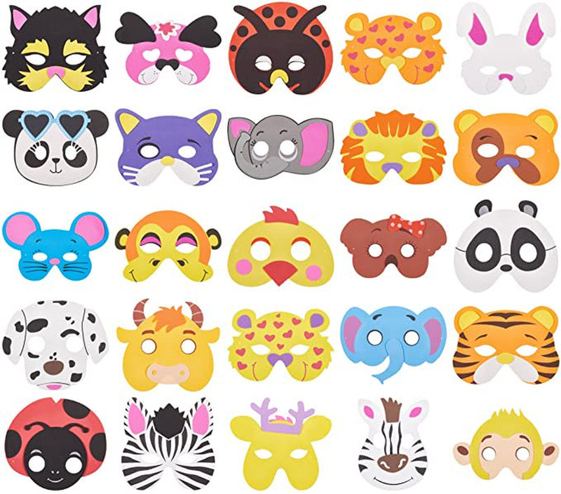 Prextex Halloween Masks | Assorted Foam Animal Masks |Purm Masks, Halloween Masks, Dress up Party Accessory - 50 Piece