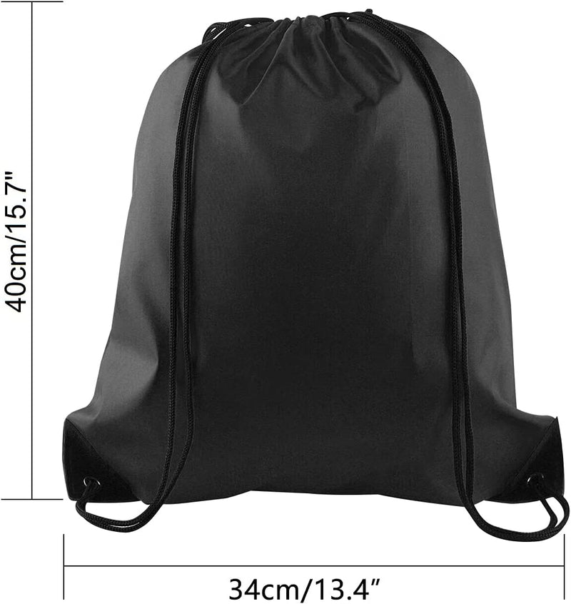 KUUQA 40Pcs Black Drawstring Backpack Bags Sack Drawstring Bags Bulk String Backpack Storage Bags for Sport Gym Traveling