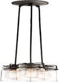 KICHLER Brinley 7.75" 3 Light Pendant with Clear Glass Olde Bronze®