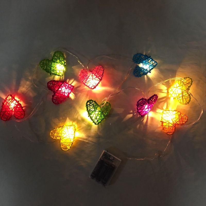 Heart-Shaped String Lights Valentine'S Day Decoration Lights Fairys Lights Cane Retro Lighting Home Christmas Wedding,Led Light