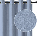 INOVADAY 100% Blackout Curtains 84 Inch Length 2 Panels Set, Thermal Insulated Linen Blackout Curtains & Drapes Grommet Room Darkening Curtains for Bedroom Living Room- Greyish Beige, W50 X L84
