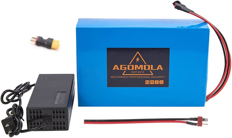 Agomola 48V Ebike Battery 20Ah Lithium Battery for 100W to 1000W 1200W Electric Bicycle Bikes Scooter Motor with Charger BMS XT60