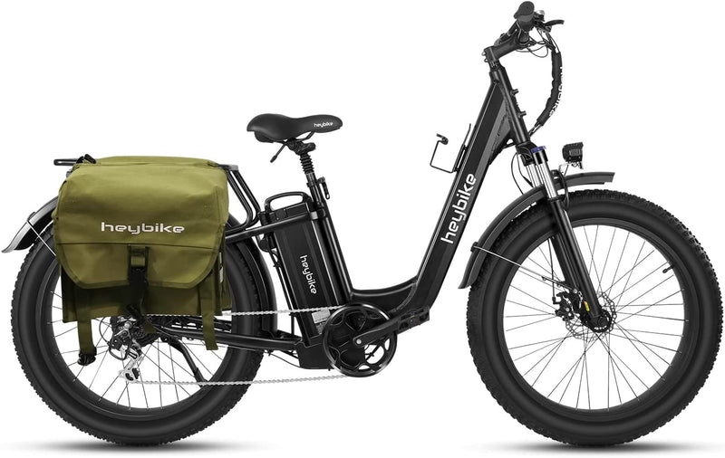 Heybike Explore Electric Bike for Adults 48V 20AH Removable Massive Battery, 750W Brushless Motor, 26" X 4.0 Fat Tire Step-Thru Ebike up to 28MPH, Shimano 7-Speed, UL Certified
