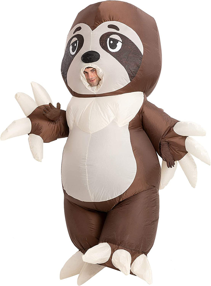 Spooktacular Creations Inflatable Halloween Costume Full Body Sloth Inflatable Costume - Adult Unisex One Size (Sloth) Brown