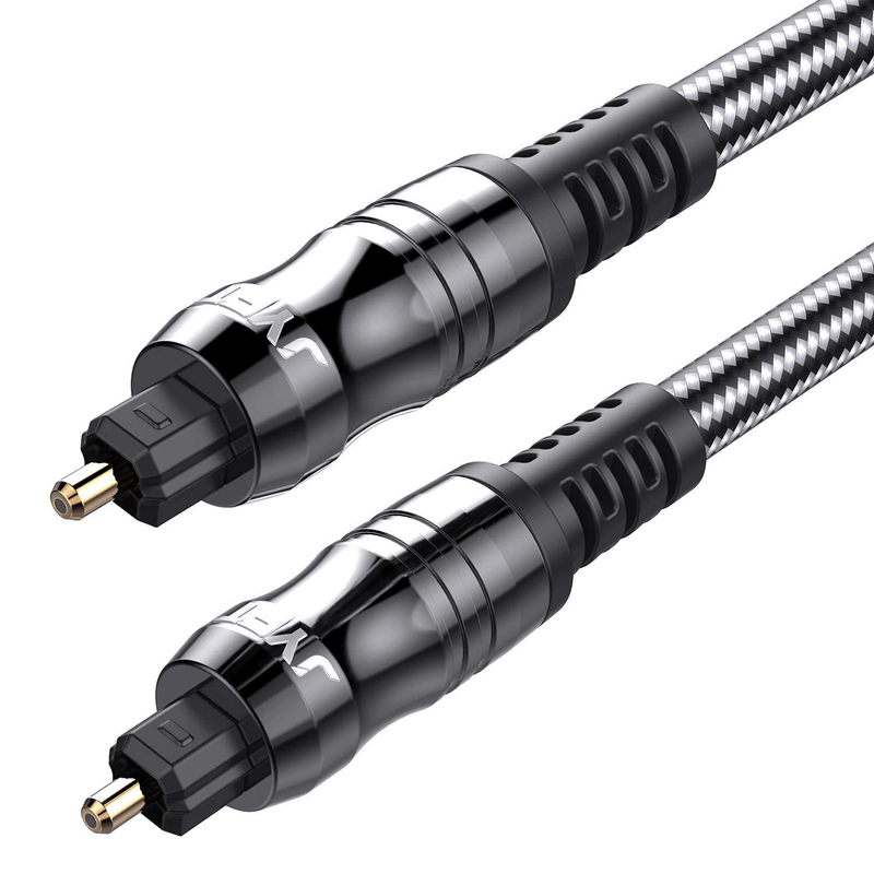 Digital Optical Audio Toslink Cable 6ft, JYFT, S/PDIF Port, 24K Gold Plated Connectors, for Home Theater, Sound Bar, TV, PS4, Xbox, Playstation, 1Pack
