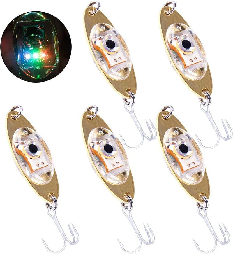Dr.Fish LED Fishing Lures Kit Deep Drop Fishing Lights LED Fishing Spoons Underwater Flasher Diamond Lights Trolling Lures Halibut Rig