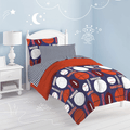 dream FACTORY Kids 5-Piece Complete Set Easy-Wash Super Soft Microfiber Comforter Bedding, Twin, Blue Sharks