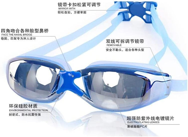 BIENKA N/A Swim Diving Goggles Adjustable Electroplating UV Waterproof Antifog Swimwear Eyewear Goggles