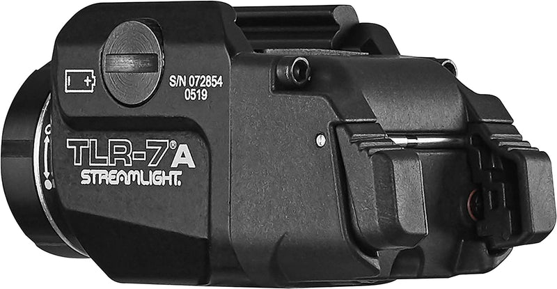 Streamlight 69424 TLR-7A Flex 500-Lumen Low-Profile Rail-Mounted Tactical Light, Includes High Switch Mounted on Light plus Low Switch in Package, Battery and Key Kit, Box, Black