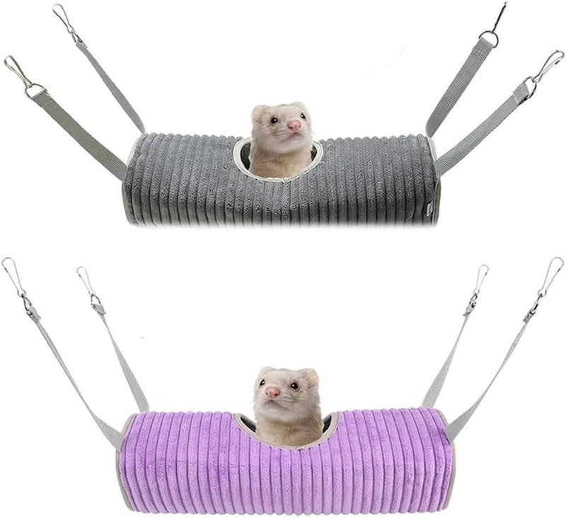 JINGTER Hamster Hammock Winter Chinchilla Nest Tent Hamster Hanging Tunnel for Small Animal Sleeping Playing Pet Accessories(Purple)