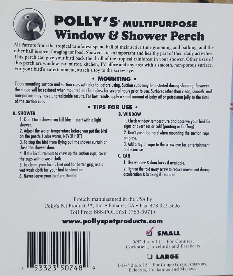 Polly'S Sandy Window and Shower Bird Perch, Large