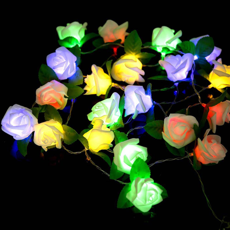 Led Rose Flower Solar Fairy Lights Outdoor Wedding Home Birthday Valentine'S Day Event Party Garland Decor Battery